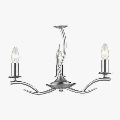 Knees dar lighting Elk0346 Elka 3 Light Pendant Satin Chrome