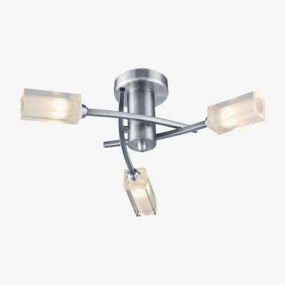 Knees dar lighting MOR0346 Morgan 3 Light Semi Flush Satin Chrome