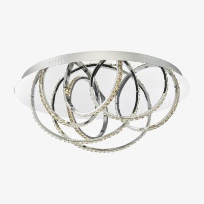 Knees Dar Lighting ZAN5050 Zancara 7 Light Flush Polished Chrome And Crystal LED