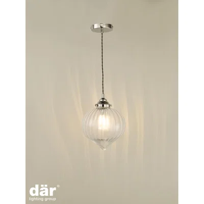Knees dar lighting Mya0138 Mya 1 Light Single Pendant Polished Nickel Glass