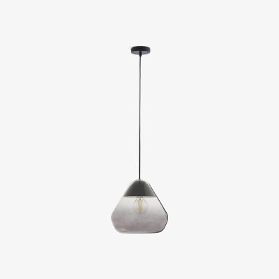 La Redoute Nasoa 30cm Diameter Smoked Glass & Wood Ceiling Light
