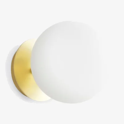 La Redoute Moricio Wall Or Ceiling Light in Brass and Opaline Glass