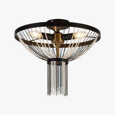 La Redoute Black Metal Chainmail Design Ceiling Light