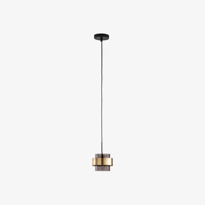 La Redoute Botello 13.8cm Diameter Smoked Glass & Brass Ceiling Light