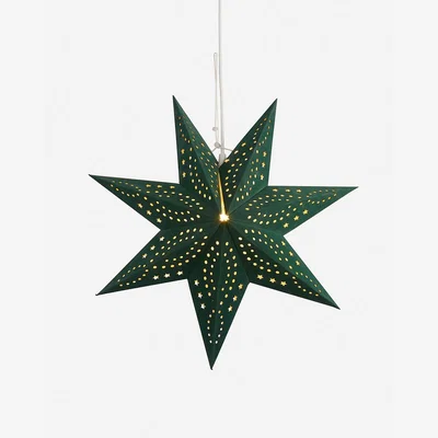 La Redoute Green Flock Star Pendant Light
