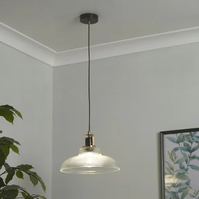La Redoute Ribbed Glass Pendant Ceiling Light
