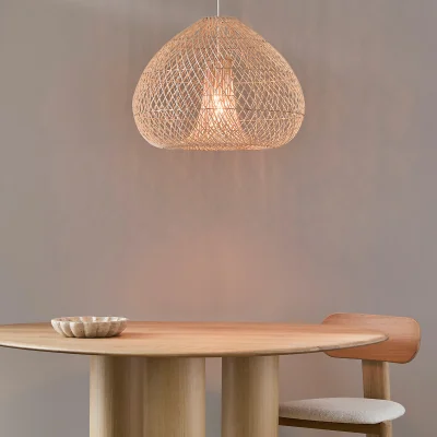La Redoute Titou Hanging Lamp in Woven Rattan, Diameter 61cm