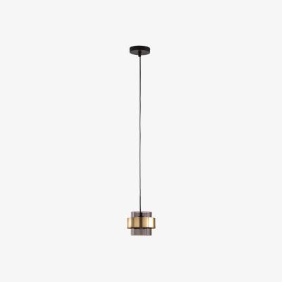 La Redoute Botello 13.8cm Diameter Smoked Glass & Brass Ceiling Light
