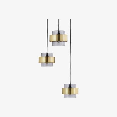 La Redoute Botello Smoked Glass & Brass Cluster Ceiling Light