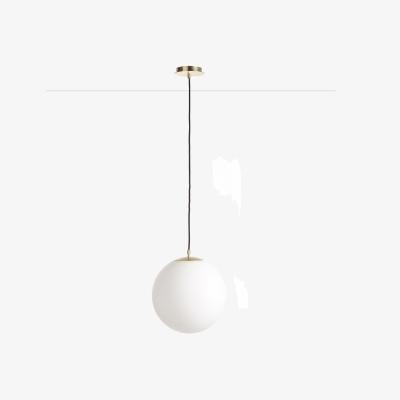 La Redoute Moricio 30cm Diameter Opaline & Brass Globe Ceiling Light