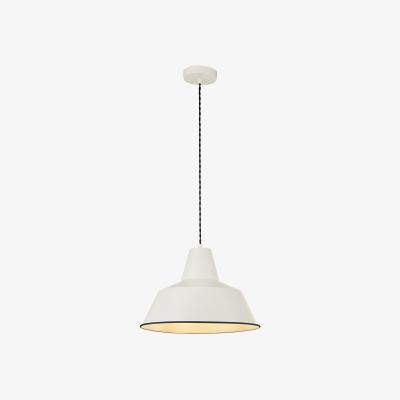 La Redoute Cream Metal Ceiling Pendant Light with Braided Black Cable