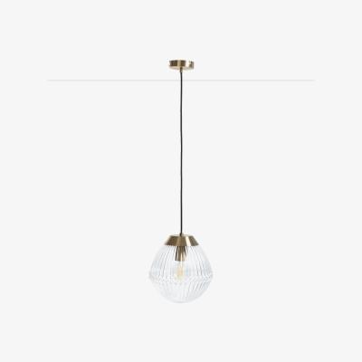La Redoute Ari 26cm Dimeter Brass and Textured Glass Ceiling Light