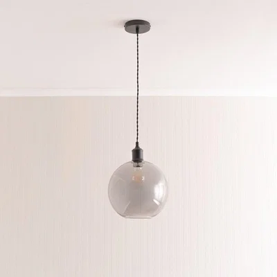 La Redoute Smoked Glass Globe Single Ceiling Pendant Light