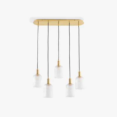 La Redoute Bogota Brass and Striated Glass Cluster Ceiling Light