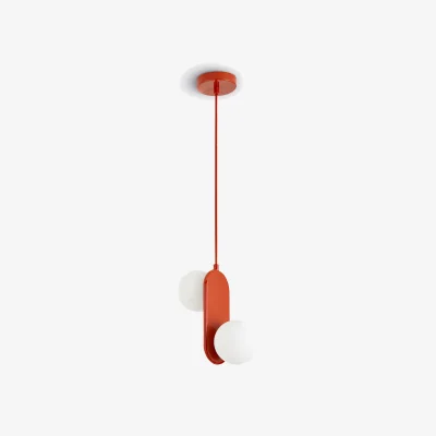 La Redoute Soleo Metal & Opaline Double Ceiling Light