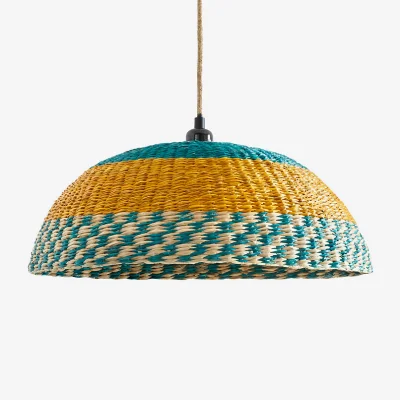 La Redoute Hilo Colourful Woven Straw 44cm Diameter Ceiling Light Shade