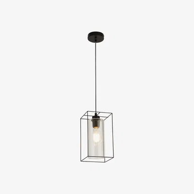 La Redoute Black Frame with Clear Inner Glass Pendant Ceiling Light