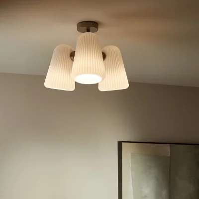 La Redoute Fosca Fluted Opaline Ceiling Light