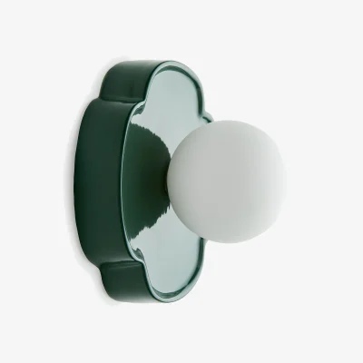 La Redoute Holi Flower-Shaped Wall Or Ceiling Light in Ceramic and Opaline Glass, Diameter 20cm