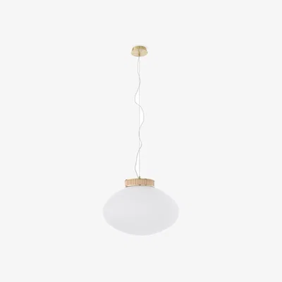La Redoute Les Signatures - Dolce Brass, Bamboo and Opaline Glass Ceiling Light