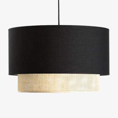 La Redoute Dolkie 50cm Diameter Polycotton & Rattan Double Ceiling Light Shade