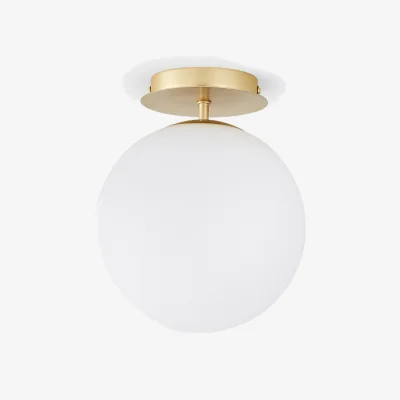 La Redoute Moricio Wall Or Ceiling Light in Brass and Opaline Glass