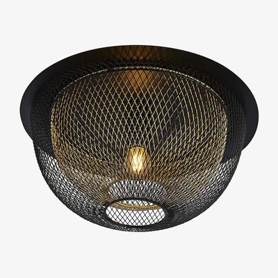 La Redoute Black and Gold Double Layered Mesh Ceiling Light