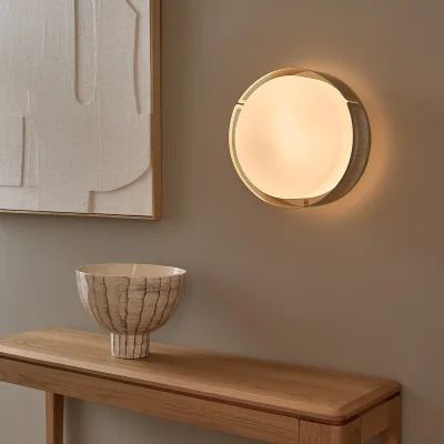 La Redoute Darja Iron and Opaline Wall/Ceiling Light