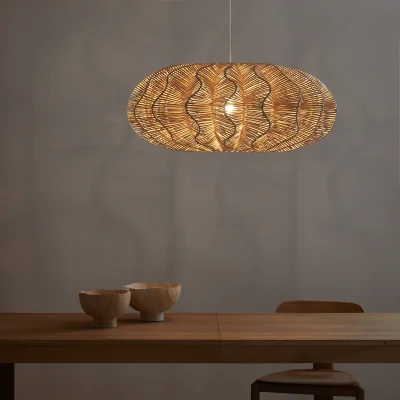 La Redoute Awan Hanging Lamp in Woven Rattan