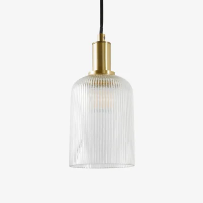 La Redoute Bogota 10.9cm Diameter Textured Glass & Brass Ceiling Light