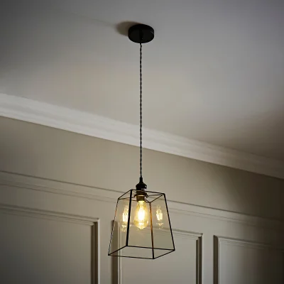 La Redoute Glass Matte Black Ceiling Light