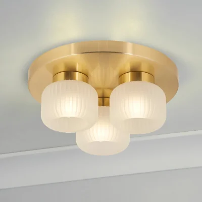 La Redoute 3-Light Frosted Glass Ceiling Light in White