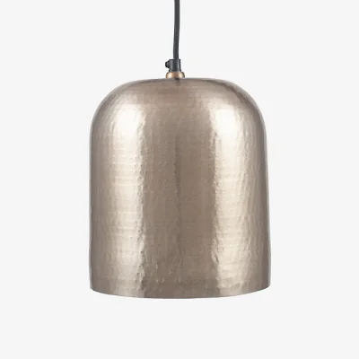 La Redoute Koa Hammered Dome Pendant Light in Antique Brass