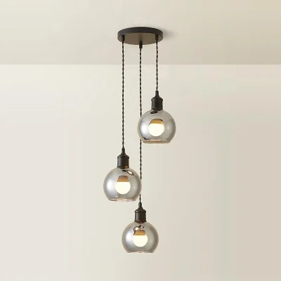 La Redoute Brady 3-Light Smoked Glass Cluster Pendant Light