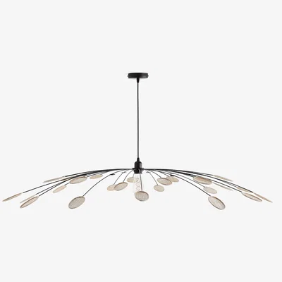 La Redoute Les Signatures - Léonie 138cm Diameter Metal & Cane Ceiling Light