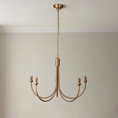 La Redoute Sawyer Curved 5 Pendant Light in Brushed Aged Brass