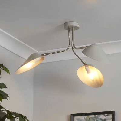 La Redoute 3-Light Semi-Flush Metal Shade Ceiling Light