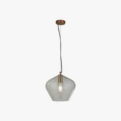 La Redoute Copper & Clear Glass Ceiling Pendant