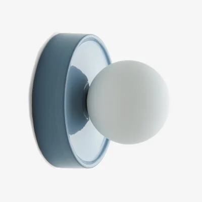 La Redoute Holi Round Wall Or Ceiling Light in Ceramic and Opaline Glass, Diameter 16.8cm
