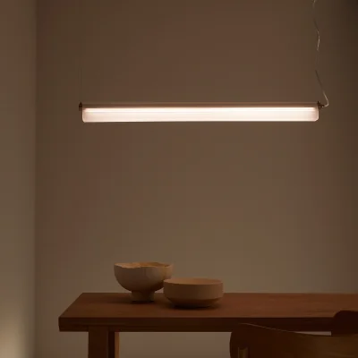 La Redoute Strozzi Glass and Steel Tube Ceiling Light