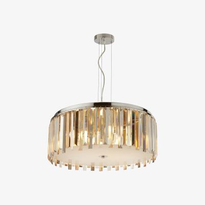 La Redoute Drum Shape Ceiling Pendant with Hanging Glass Prisms