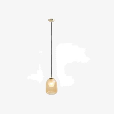 La Redoute Bumble 20cm Diameter Amber Glass & Brass Ceiling Light