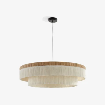 La Redoute Kavi 86cm Diameter Fringed Raffia Ceiling Light