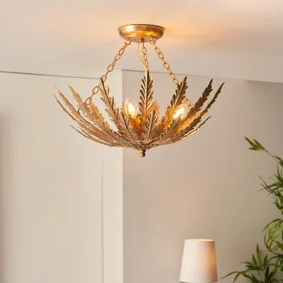 La Redoute Delora 3-Light Gold Leaf Ceiling Light