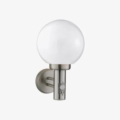 La Redoute Outdoor Stainless Steel with White Orb Wall Light