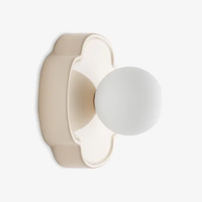La Redoute Holi Flower-Shaped Wall Or Ceiling Light in Ceramic and Opaline Glass, Diameter 20cm