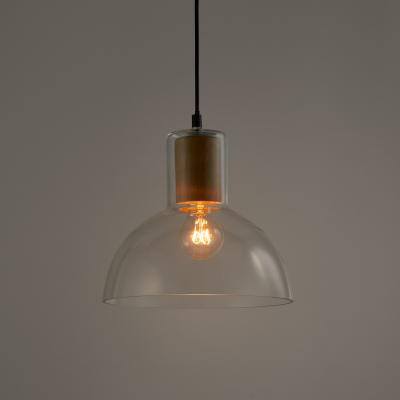 La Redoute Lizia 24.5cm Glass & Wood Ceiling Lightshade