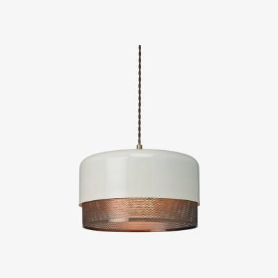 La Redoute Cream Dome Metal with Antique Brass Inlay Easyfit Ceiling Shade