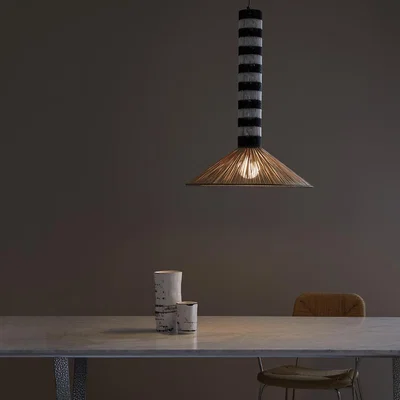 La Redoute Tribe Pendant Lamp in Woven Paper and Bamboo