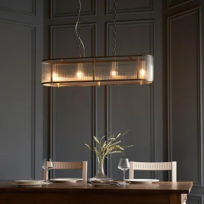La Redoute Risto 4-Light Ribbed Glass Pendant Light